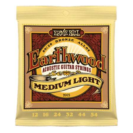 Ernie Ball P02003 Earthwood Medium Light 80/20 Bronze 0.12 - 0.54 Akustik Gitar Teli