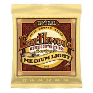 Ernie Ball P02003 Earthwood Medium Light 80/20 Bronze 0.12 - 0.54 Akustik Gitar Teli