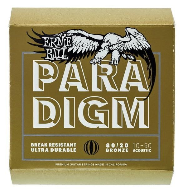 ERNIE BALL P02090 Paradigm Ekstra Light 80/20 Bronz 10-50 Akustik Gitar Tel Seti