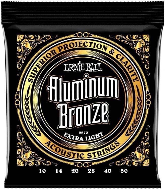 Ernie Ball P02570 Aluminum Bronz Extra Light 10-50 Akustik Gitar Tel Seti