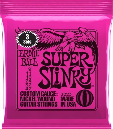Ernieball P03223 SUPER SLINKY 3 PACK Elektro Tel (3'lü Paket)