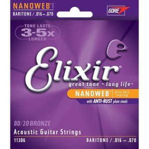 Elixir 11306 Nanoweb Bar Akustik Gitar Teli (16-70)