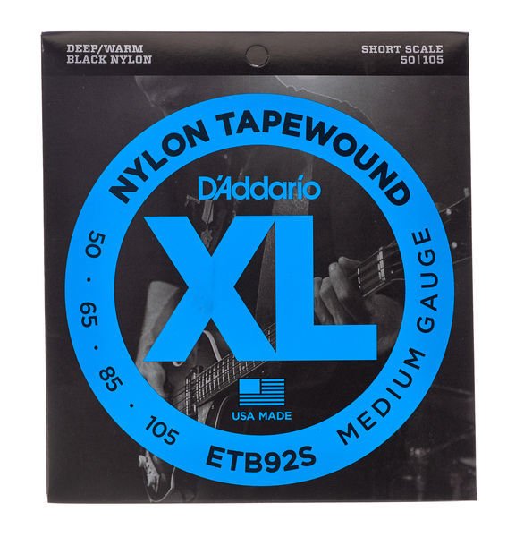 D'Addario ETB92S Tapewound Bass, Medium, 50-105, Short Scale Takım Tel - Bas Gitar Teli 50-105