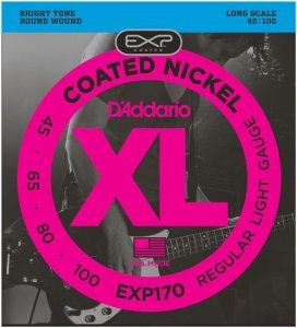 D'Addario EXP170 Coated Nickel Wound Bass, Light, 45-100, Long Scale Takım Tel - Bas Gitar Teli 045-100